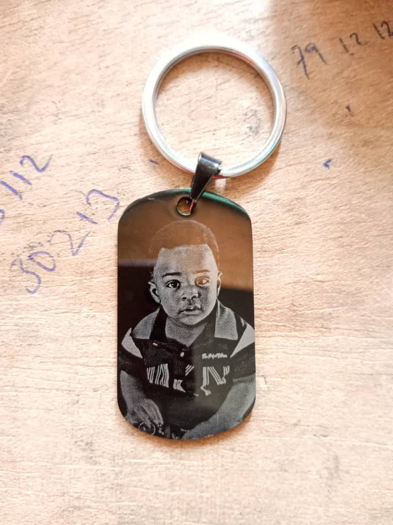 Porte clé acier inox noir - Rectangulaire