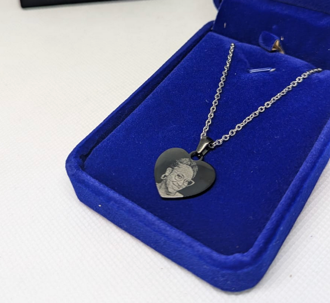 Collier femme photo Coeur - Argent noir